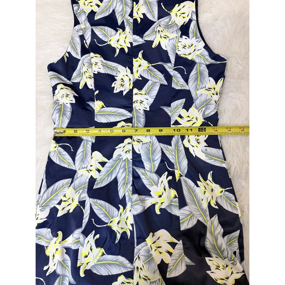 Loveriche Navy Tropical Floral Sheath Dress Size S Sleeveless Career Vacation - Picture 9 of 10